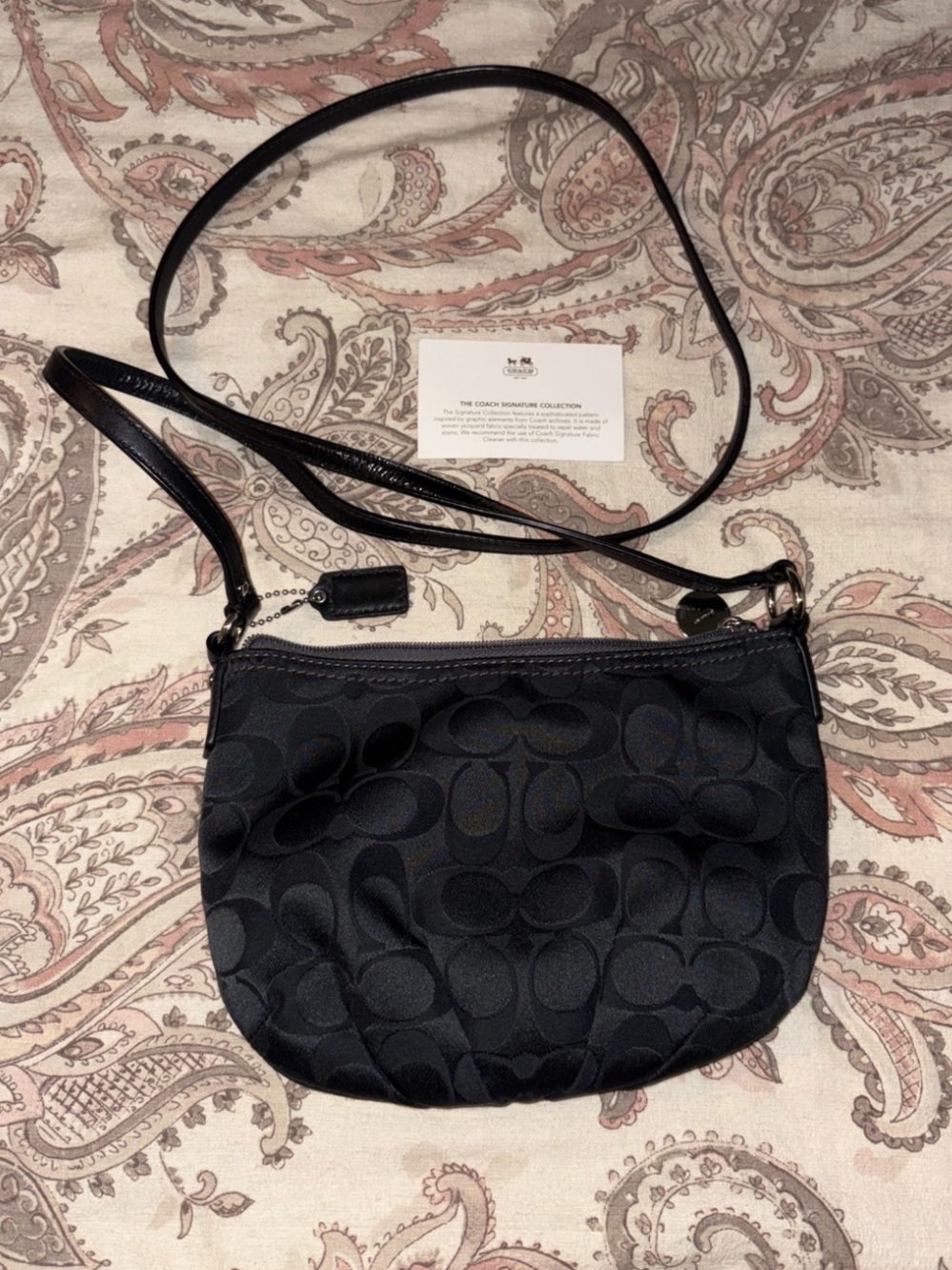 Coach Black Signature Jacquard Crossbody Bag